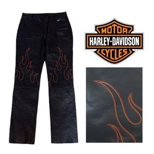 NWOT Harley Davidson Leather Flame Pants 12